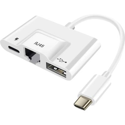 Hub USB-C vers Ethernet Avizar - Blanc - Publicité Hub USB-C vers Ethernet Avizar - Blanc - Publicité