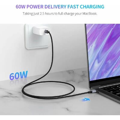Ugreen Câble USB-C de charge - 60 W - 1 m - Argent - Publicité Ugreen Câble USB-C de charge - 60 W - 1 m - Argent - Publicité