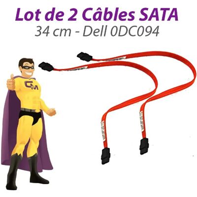 Dell Lot de 2 câbles SATA pour Inspiron - 34 cm - Orange - Publicité Dell Lot de 2 câbles SATA pour Inspiron - 34 cm - Orange - Publicité