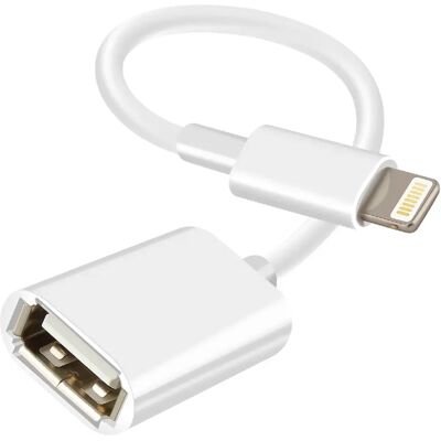 Adaptateur USB femelle à Lightning mâle blanc - Accessoire de charge - Publicité Adaptateur USB femelle à Lightning mâle blanc - Accessoire de charge - Publicité