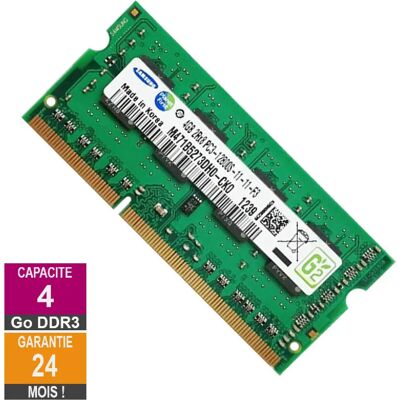 Barrette Mémoire 4Go RAM DDR3 Samsung M471B5273DH0-CK0 SO-DIMM PC3-12800 1600MHz 2Rx8 - Publicité Barrette Mémoire 4Go RAM DDR3 Samsung M471B5273DH0-CK0 SO-DIMM PC3-12800 1600MHz 2Rx8 - Publicité