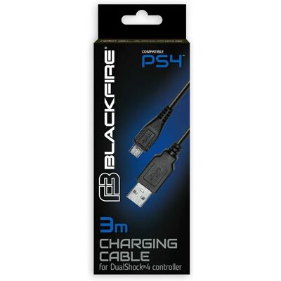 Blackfire Câble USB-A vers Micro USB pour PlayStation PS4 - 3 m - Publicité Blackfire Câble USB-A vers Micro USB pour PlayStation PS4 - 3 m - Publicité
