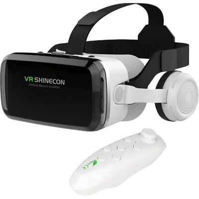Avizar Casque VR Smartphone Réalité Virtuelle 3D avec Audio Bluetooth Shinecon G04BS Blanc - Publicité Avizar Casque VR Smartphone Réalité Virtuelle 3D avec Audio Bluetooth Shinecon G04BS Blanc - Publicité