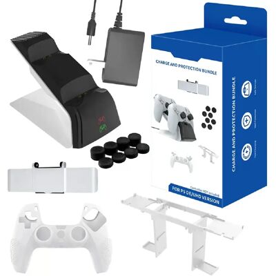 Générique Kit Support de Chargeur pour Manette PS5 - 12 en 1 Acc. de Jeu - Publicité Générique Kit Support de Chargeur pour Manette PS5 - 12 en 1 Acc. de Jeu - Publicité