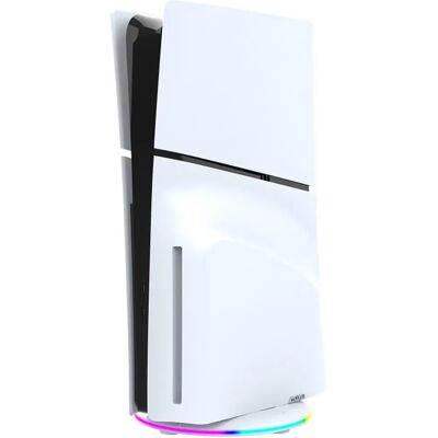 Ipega Support de Charge Vertical pour PS5 Slim / PS5 Pro avec Rétroéclairage RVB Blanc - Publicité Ipega Support de Charge Vertical pour PS5 Slim / PS5 Pro avec Rétroéclairage RVB Blanc - Publicité