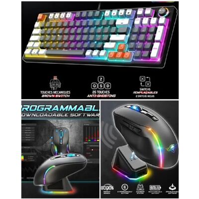 Spirit of gamer Pack clavier souris gamer - Gris - Publicité Spirit of gamer Pack clavier souris gamer - Gris - Publicité