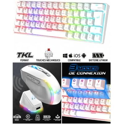 Spirit of gamer pack clavier souris gamer - Blanc - Publicité Spirit of gamer pack clavier souris gamer - Blanc - Publicité