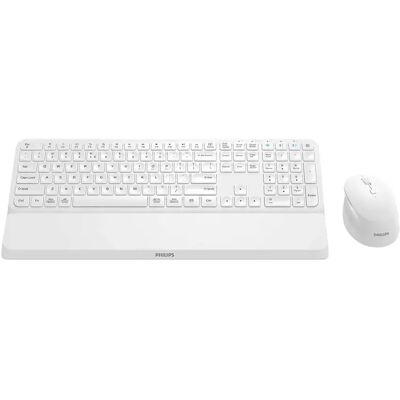 Ensemble clavier et souris sans fil Philips SPT6607W/16 - Blanc - Publicité Ensemble clavier et souris sans fil Philips SPT6607W/16 - Blanc - Publicité
