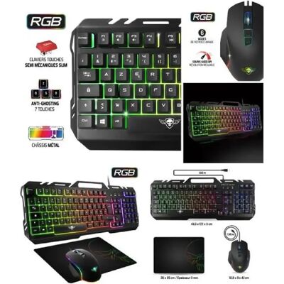 Spirit of gamer Pack clavier-souris gamer - Noir - Publicité Spirit of gamer Pack clavier-souris gamer - Noir - Publicité