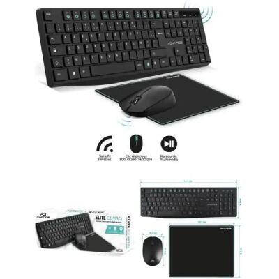 Advance Pack clavier souris sans fil - Noir - Publicité Advance Pack clavier souris sans fil - Noir - Publicité
