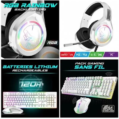 Spirit of gamer Pack clavier souris sans fil - Noir - Publicité Spirit of gamer Pack clavier souris sans fil - Noir - Publicité