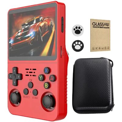 VURAHOME Console portable rétro R36S 3,5" IPS 64 Go système ouvert 28+ émulateurs - Rouge - Publicité VURAHOME Console portable rétro R36S 3,5" IPS 64 Go système ouvert 28+ émulateurs - Rouge - Publicité