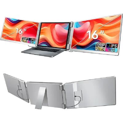 Moniteur portable pliable à double écran FOPO S11,15,6",IPS,1920*1200,16:10,Gris - Publicité Moniteur portable pliable à double écran FOPO S11,15,6",IPS,1920*1200,16:10,Gris - Publicité