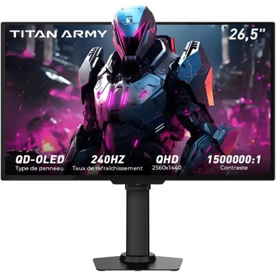 Titan ARMY G2785S Moniteur de Jeu Plat 16:9 QD-OLED QHD 240 Hz - 26,5 Pouces - Publicité Titan ARMY G2785S Moniteur de Jeu Plat 16:9 QD-OLED QHD 240 Hz - 26,5 Pouces - Publicité