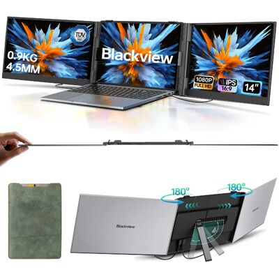 Écran portable triple Blackview DCM6, 14" Full HD IPS, 100W charge inverse, ultra-fin 4,5mm - Publicité Écran portable triple Blackview DCM6, 14" Full HD IPS, 100W charge inverse, ultra-fin 4,5mm - Publicité