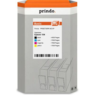 PRINDO Cartouche compatible Epson 104 Multipack Noir(e) / Cyan / Magenta / Jaune - Publicité PRINDO Cartouche compatible Epson 104 Multipack Noir(e) / Cyan / Magenta / Jaune - Publicité