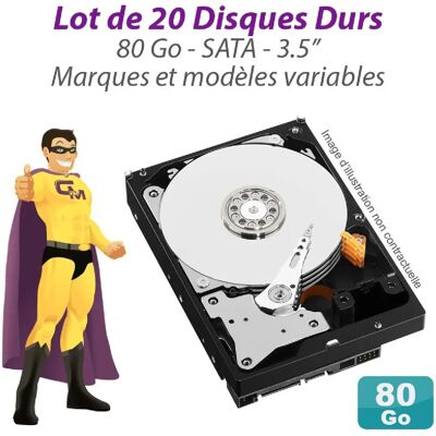 Marques mixtes - 20x 3.5in 80GB SATA - 80GB - disque dur - Publicité Marques mixtes - 20x 3.5in 80GB SATA - 80GB - disque dur - Publicité