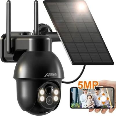 Caméra de Surveillance ANRAN 4MP 360°PTZ,Panneau solaire,Vision Nocturne Couleur,Noir - Publicité Caméra de Surveillance ANRAN 4MP 360°PTZ,Panneau solaire,Vision Nocturne Couleur,Noir - Publicité