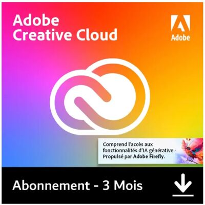 Adobe Creative Cloud (CC) Pro - 3 mois - Licence à télécharger - Livraison rapide 7/7j - Publicité Adobe Creative Cloud (CC) Pro - 3 mois - Licence à télécharger - Livraison rapide 7/7j - Publicité