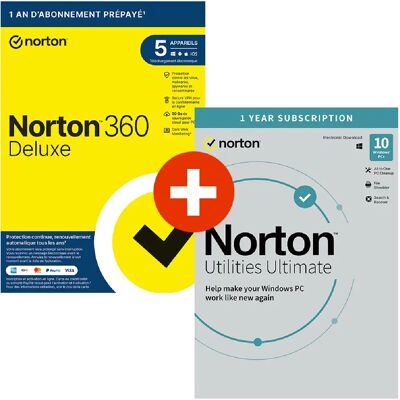 Symantec Norton 360 Deluxe + Norton Utilities Ultimate - Publicité Symantec Norton 360 Deluxe + Norton Utilities Ultimate - Publicité