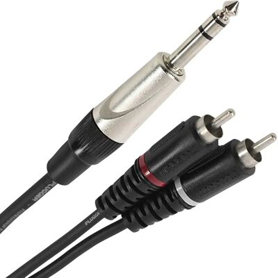 Plugger Câble audio Jack vers RCA - 3 m - Publicité Plugger Câble audio Jack vers RCA - 3 m - Publicité