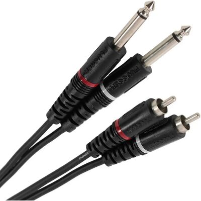 Plugger Câble audio RCA mâle vers jack mono - 3 m - Noir - Publicité Plugger Câble audio RCA mâle vers jack mono - 3 m - Noir - Publicité
