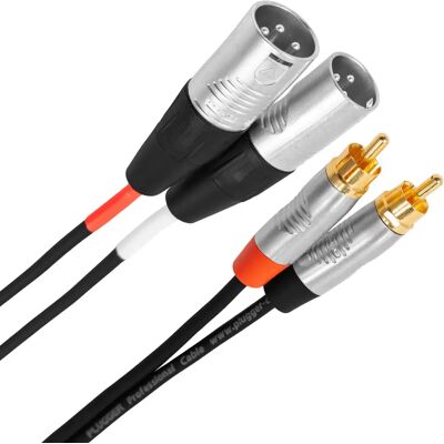 Plugger Câble Bretelle XLR-RCA - 3m - Publicité Plugger Câble Bretelle XLR-RCA - 3m - Publicité