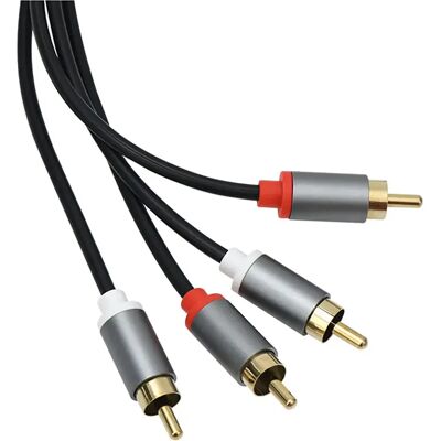 Avizar Câble Audio 2 RCA vers 2 RCA Double Blindage avec Connecteurs Plaqués Or 3m Noir - Publicité Avizar Câble Audio 2 RCA vers 2 RCA Double Blindage avec Connecteurs Plaqués Or 3m Noir - Publicité