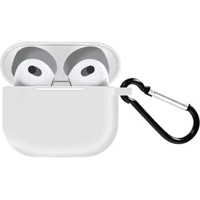 Avizar Coque AirPods 3 silicone - Blanc - Publicité Avizar Coque AirPods 3 silicone - Blanc - Publicité