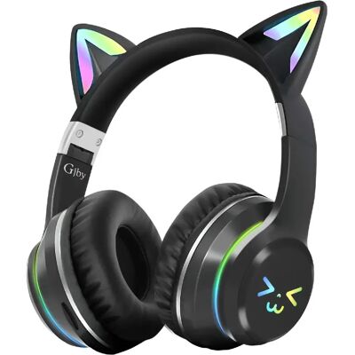 Avizar Casque Bluetooth Oreilles de Chat - Noir - Publicité Avizar Casque Bluetooth Oreilles de Chat - Noir - Publicité