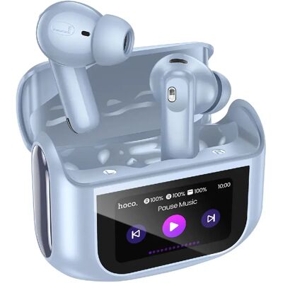 Hoco Hoko Écouteurs sans Fil Bluetooth 5.4 ANC / ENC Étui de Charge avec Écran LED Tactile Bleu - Publicité Hoco Hoko Écouteurs sans Fil Bluetooth 5.4 ANC / ENC Étui de Charge avec Écran LED Tactile Bleu - Publicité