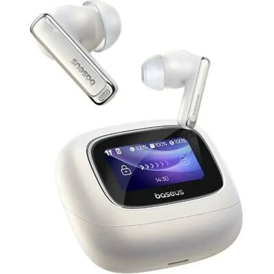 Écouteurs Bluetooth Baseus Bowie M2s Ultra Blancs - Publicité Écouteurs Bluetooth Baseus Bowie M2s Ultra Blancs - Publicité
