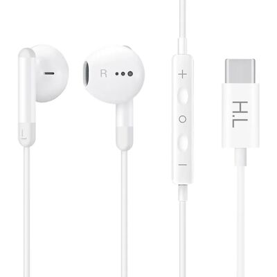 Écouteurs USB-C Blancs Avizar - Kit mains libres intra-auriculaire - Publicité Écouteurs USB-C Blancs Avizar - Kit mains libres intra-auriculaire - Publicité