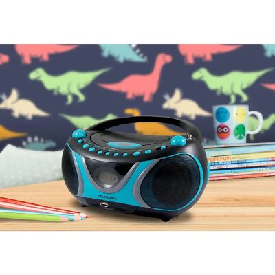 Metronic Boombox radio CD MP3 USB - Bleu foncé - Publicité Metronic Boombox radio CD MP3 USB - Bleu foncé - Publicité