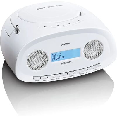 Lenco radio CD portable DAB+ USB - Blanc - Publicité Lenco radio CD portable DAB+ USB - Blanc - Publicité