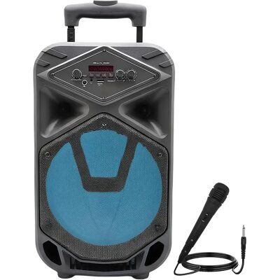 Avizar Enceinte Bluetooth Portable 41×24cm Lumineuse 10W avec Micro Intégré Noir / Bleu - Publicité Avizar Enceinte Bluetooth Portable 41×24cm Lumineuse 10W avec Micro Intégré Noir / Bleu - Publicité