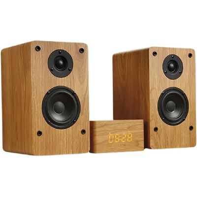 Yonis Enceinte Bluetooth Bois Massif Son 360° Subwoofer 4' Compatible TV - Publicité Yonis Enceinte Bluetooth Bois Massif Son 360° Subwoofer 4' Compatible TV - Publicité