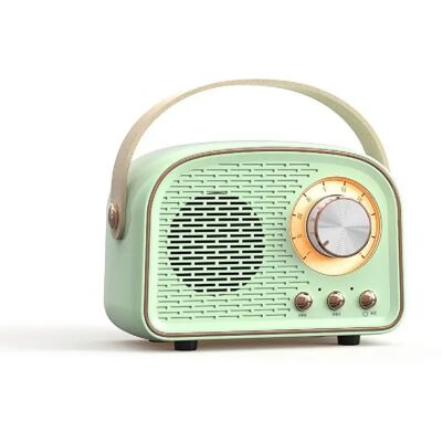 Yonis Enceinte Bluetooth Vintage - Vert clair - Publicité Yonis Enceinte Bluetooth Vintage - Vert clair - Publicité