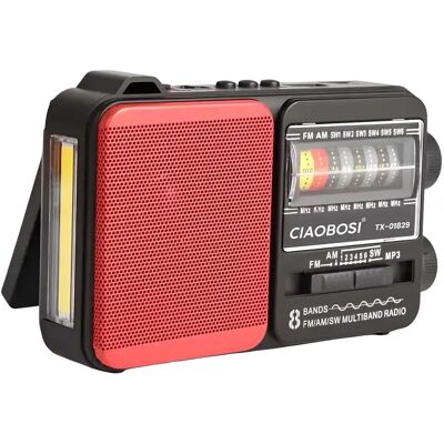 Avizar Radio 3 Bandes FM / AM / SW avec USB MP3 et Lampe LED Noir / Rouge - Publicité Avizar Radio 3 Bandes FM / AM / SW avec USB MP3 et Lampe LED Noir / Rouge - Publicité