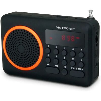Metronic Radio USB - Noir - Publicité Metronic Radio USB - Noir - Publicité