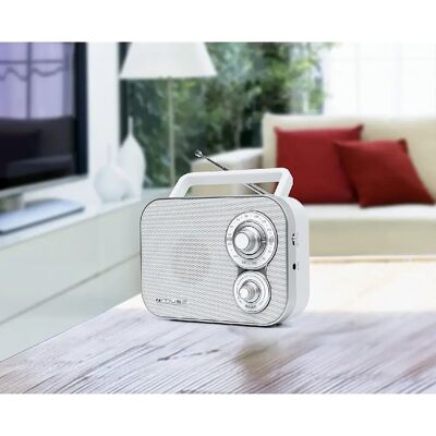 Muse Radio portable AM/FM - Blanc - Publicité Muse Radio portable AM/FM - Blanc - Publicité
