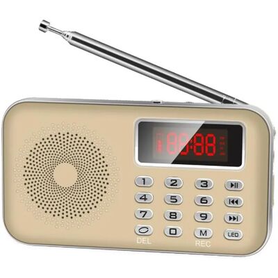 Yonis Radio FM/AM multibande lecteur MP3 - Or - Publicité Yonis Radio FM/AM multibande lecteur MP3 - Or - Publicité
