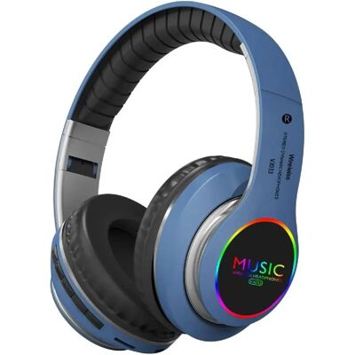 Casque Audio Bluetooth 5.0 Sans Fil LED Avec Micro Et Radio FM - Bleu - Yonis - Publicité Casque Audio Bluetooth 5.0 Sans Fil LED Avec Micro Et Radio FM - Bleu - Yonis - Publicité