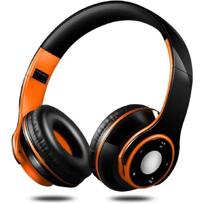 Casque Audio Bluetooth Sans Fil Avec Radio FM Et Carte TF 16G 10h Autonomie - Orange Cute - Yonis - Publicité Casque Audio Bluetooth Sans Fil Avec Radio FM Et Carte TF 16G 10h Autonomie - Orange Cute - Yonis - Publicité