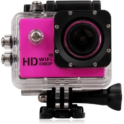 Caméra Wifi Sport Embarquée Plongée Caisson Caméscope Full HD 1080P Rose 32 Go - Yonis - Publicité Caméra Wifi Sport Embarquée Plongée Caisson Caméscope Full HD 1080P Rose 32 Go - Yonis - Publicité