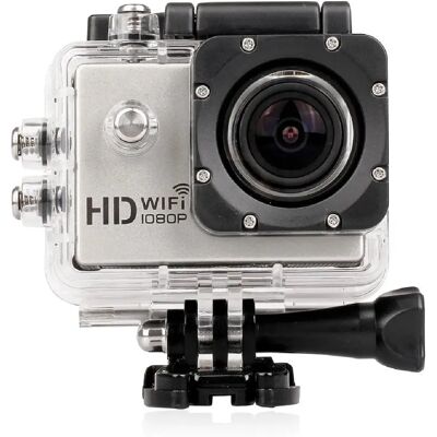Caméra Wifi Sport Embarquée Plongée Caisson Caméscope 12Mp Full HD 1080P Argent + SD 4 Go - Yonis - Publicité Caméra Wifi Sport Embarquée Plongée Caisson Caméscope 12Mp Full HD 1080P Argent + SD 4 Go - Yonis - Publicité