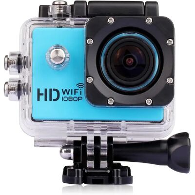 Caméra Wifi Sport Embarquée Plongée Caisson Caméscope 12Mp Full HD 1080P Bleu + SD 4 Go - Yonis - Publicité Caméra Wifi Sport Embarquée Plongée Caisson Caméscope 12Mp Full HD 1080P Bleu + SD 4 Go - Yonis - Publicité