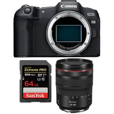 Canon EOS R8 + RF 24-105 mm + SanDisk 64 Go - Publicité Canon EOS R8 + RF 24-105 mm + SanDisk 64 Go - Publicité