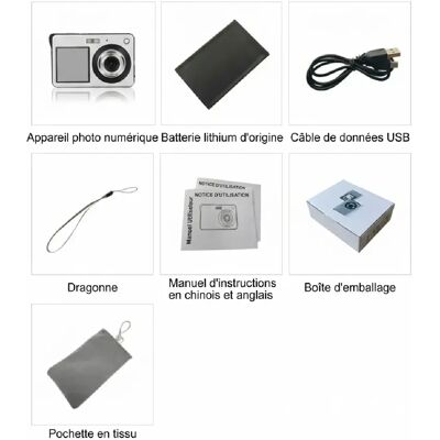 Appareil Photo Numérique Portable 18MP Zoom 8x - Argent + Micro SD 4 Go - Yonis - Publicité Appareil Photo Numérique Portable 18MP Zoom 8x - Argent + Micro SD 4 Go - Yonis - Publicité