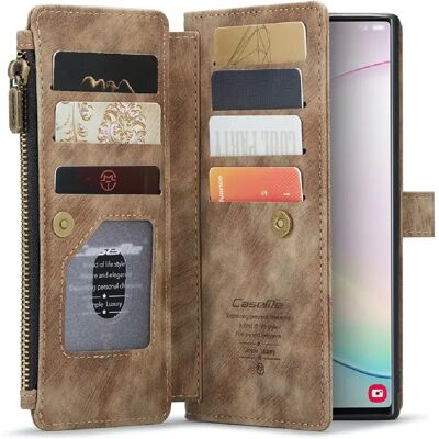 Caseme Portefeuille avec support Samsung Galaxy Note 10 Plus / Note 10 Plus 5G - Marron - Publicité Caseme Portefeuille avec support Samsung Galaxy Note 10 Plus / Note 10 Plus 5G - Marron - Publicité